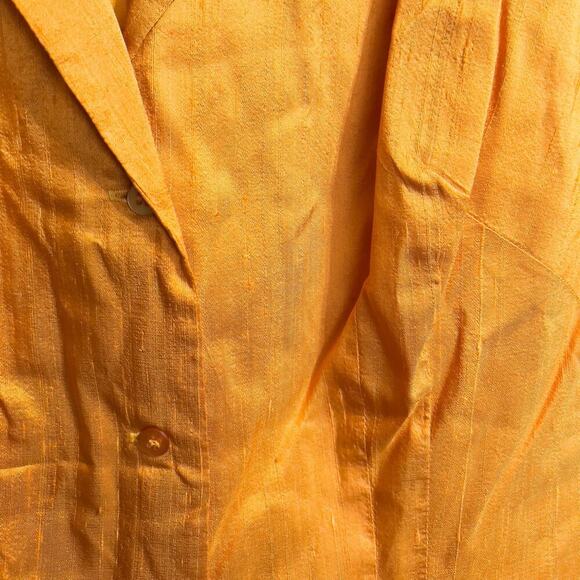 VTG Norma Kamali Top 6 Shirt Blouse Sleeveless Button Down Collar Silk Shantung - Picture 6 of 6